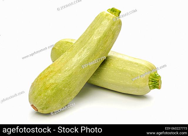 zucchini on white background with soft shadow