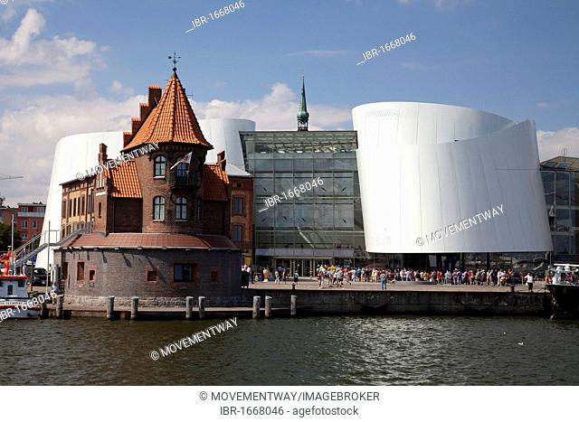 Port Authority builing, Ozeaneum, German Oceanographic Museum, port, Stralsund, UNESCO World Heritage Site, Mecklenburg-Western Pomerania, Germany, Europe
