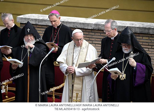 Vatican City, the inauguration in the Vatican Gardens of the statute of Saint Gregory of Narek, monk and doctor of the Church
