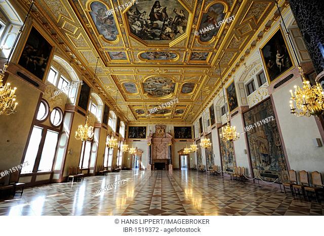 Kaisersaal Imperial Hall, Muenchner Residenz royal palace, home of the Wittelsbach regents until 1918, Munich, Bavaria, Germany, Europe