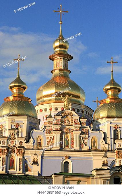 Cathedral of St. Michael, Monastery, Kiev, Ukraine, Architecture, Building, Buildings, Mikhailovskiy Zlatoverhiy, Dome