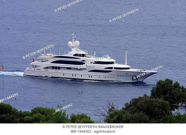 Motor yacht Lady Lara at Cap Martin near Monaco, Cote d'Azur, France, Europe
