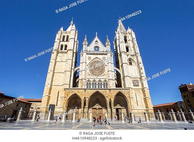 Castilla, Castile, Leon, Santa Maria Regla, architecture, cathedral, city, colourful, famous, gothic, history, Santiago, Spain, Europe, spring, square