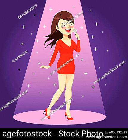 Pop star singer cartoon Stock Photos and Images | agefotostock