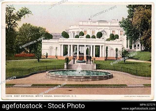 White House, East Entrance, Washington, D. C. Detroit Publishing Company postcards 10000 Series. Date Issued: 1898 - 1931 Place: