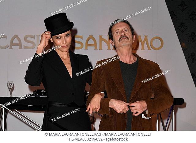 Anna Foglietta, Rocco Papaleo attend at the Press party for the 69th Sanremo Music Festival in Sanremo, ITALY-03-02-2019