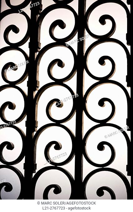 Wrought iron spirals, grid