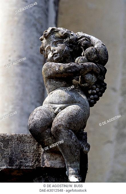 Cherub, statue in the garden of Villa Piovene, attributed to Andrea Palladio (1508-1580) and Francesco Muttoni (1669-1747) (UNESCO World Heritage List, 1996)