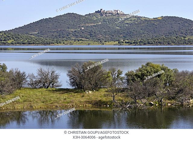 banks of the dam lake of Alqueva on the Guadiana River near Mourao, Reguengos de Monsaraz, Alentejo region, Portugal, southwertern Europe