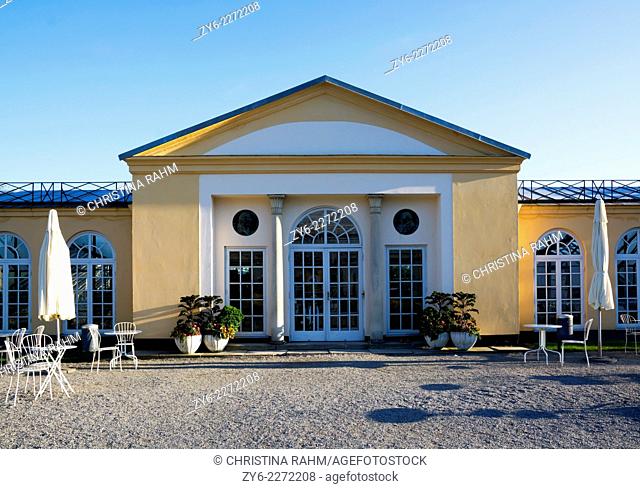 Neoclassical building, Old Orangerie, Bergianska gardens, Stockholm, was built in 1926 in neoclassical style created by architect Erik Fant