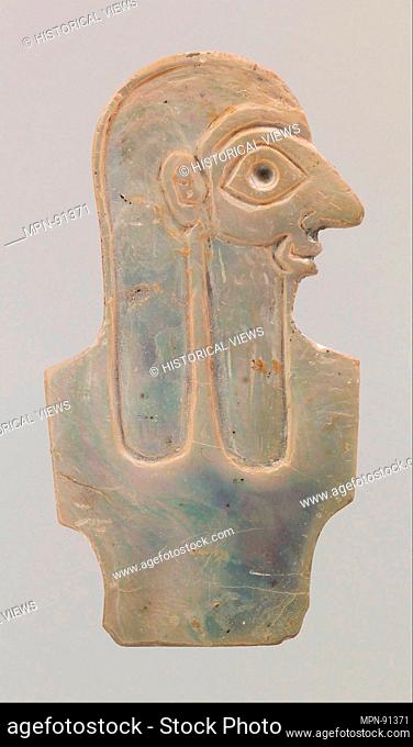 Inlay depicting male torso. Period: Early Dynastic IIIa; Date: ca. 2600-2500 B.C; Geography: Mesopotamia; Culture: Sumerian; Medium: Shell; Dimensions: H