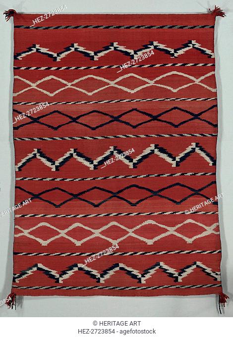 Blanket/ Sarape (banded style), late 1800s. Creator: Unknown