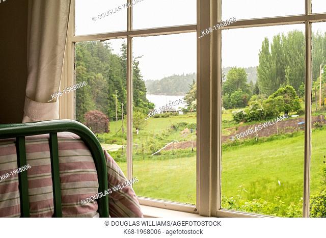 A bedroom with a view on Saturna Island, Gulf Islands, BC, Canada