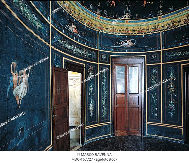 Fauns, Baccanti, mythological figures Decoration of the hall of Neptune and Amphitrite, Palazzo Milzetti, Faenza, by Felice Giani, 1802 - 1805, 19th Century