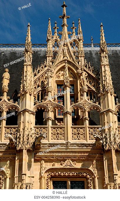 France, gothic courthouse of Rouen in Normandy