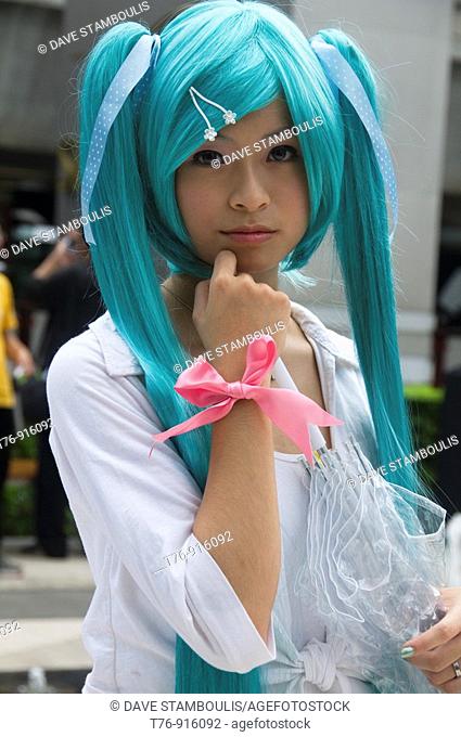 model at Japanese Cosplay festival in Bangkok Thailand