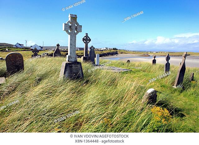 Killeany cemetery, Inishmore island, Aran islands, Galway county, Ireland