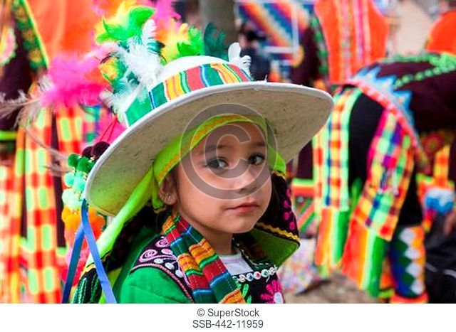 UK, London, Carnaval Del Pueblo Festival Europes Largest Latin Street Festival, Bolivian Dancers Applying Make-up