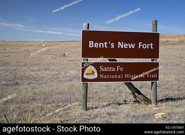 Lamar, Colorado - The site of Bent's New Fort, a historic fort and trading post on the Santa Fe Trail. William Bent built the fort in 1849 after his old fort