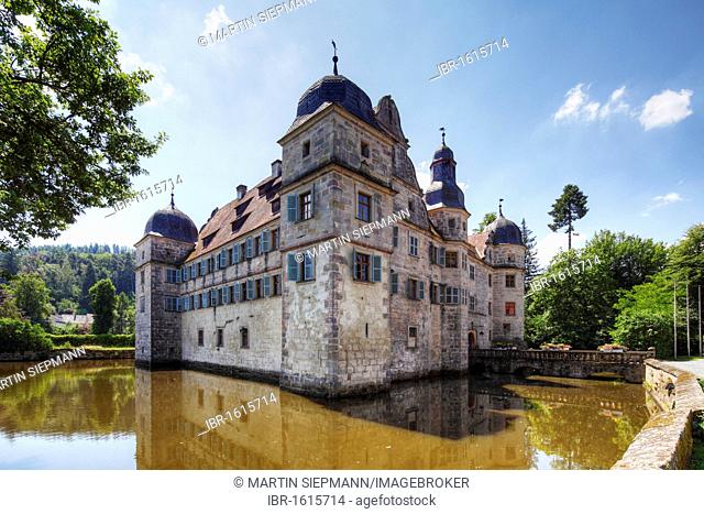 Moated Castle of Mitwitz, Upper Franconia, Franconia, Bavaria, Germany, Europe