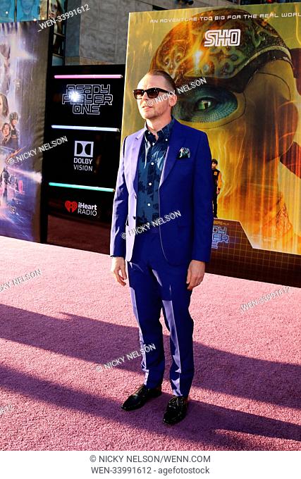 Ready Player One film premiere in Los Angeles, United States. Featuring: Simon Pegg Where: Los Angeles, California, United States When: 26 Mar 2018 Credit:...