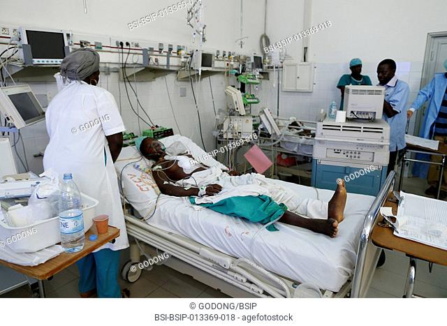 Reportage in Fann hospital, Dakar, Senegal. Intensive care