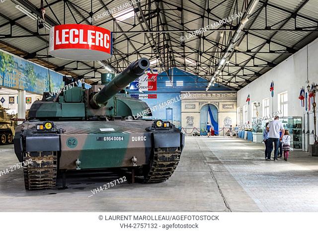 AMX Leclerc Tank in the French Hall at Musee des Blindes or Musee General Estienne, the Tank Museum at Saumur, Maine et Loire, Pays de la Loire Region