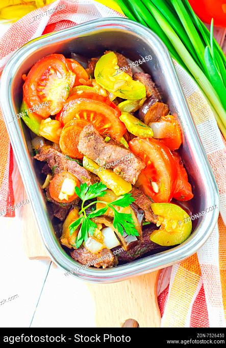 baked meat with vegetables