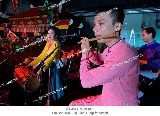 Traditional Vietnamese water puppet theatre dress rehearsal in DEPO2015 within the Skupa's Pilsen festival organised as part of the Pilsen - European Capital of...