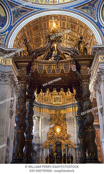 Vatican Inside Ceiling Bernini's Baldacchino