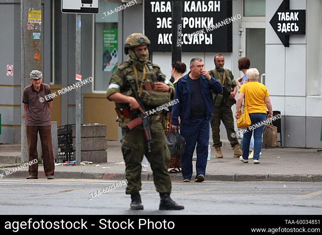 RUSSIA, ROSTOV-ON-DON - JUNE 24, 2023: A serviceman is seen in a street. Erik Romanenko/TASS