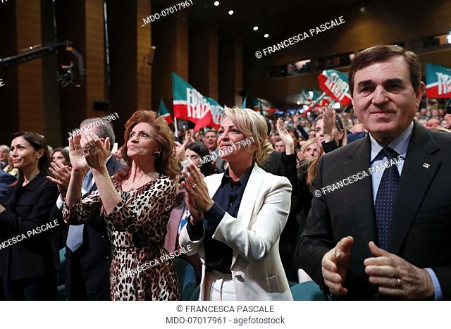 Italian entrepreneur and politican Paola Pelino and italian showgirl Francesca Pascale during the National Assembly of Forza Italia We begin the journey to...