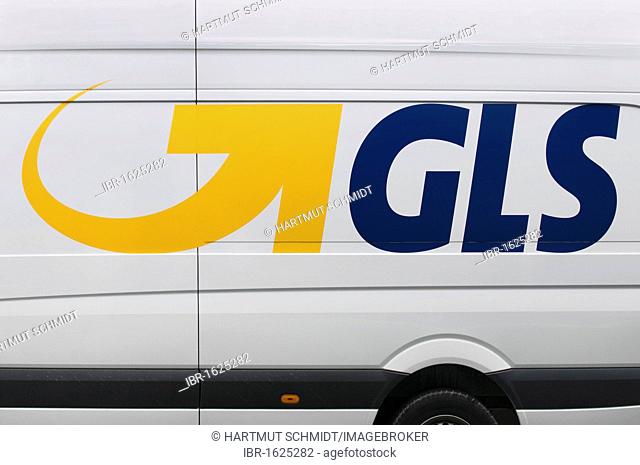 GLS Logo on a delivery truck, General Logistics Systems, parcel and express services, service provider