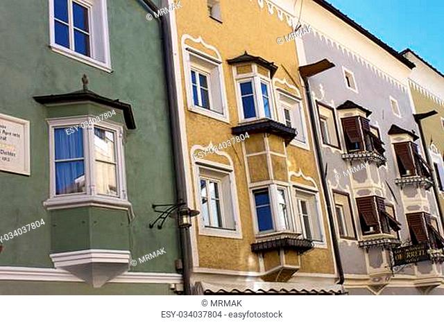 The beautiful architecture of Sterzing vipiteno, with its colorful houses