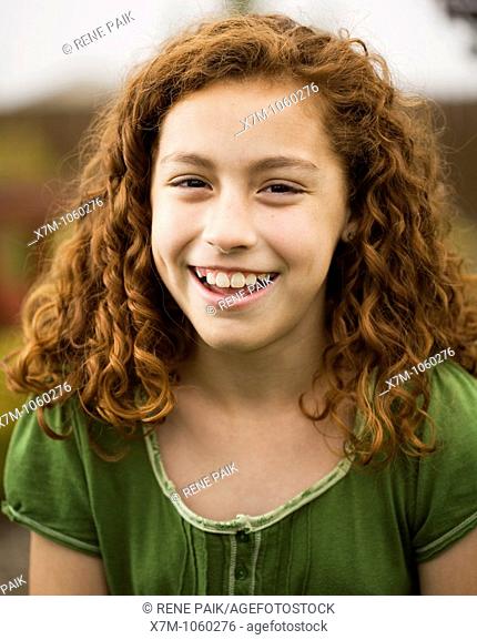 Young girl smiling and laughing  Mixed race, Mexican and caucasian
