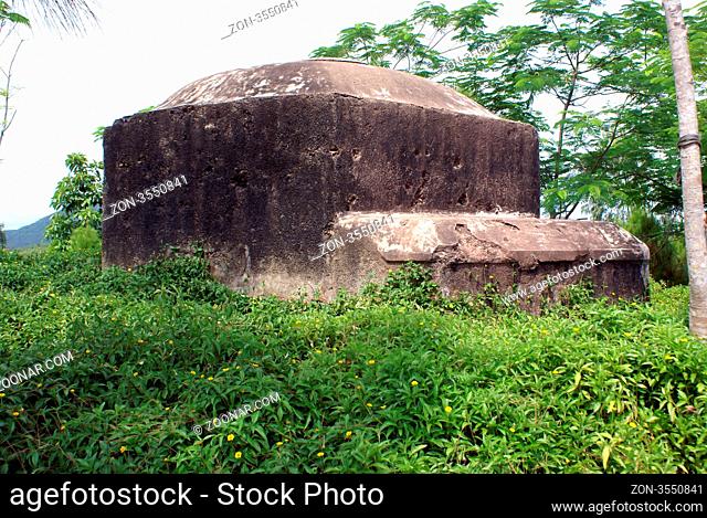 Cement bunker on the hill near Hue, central Vietnam