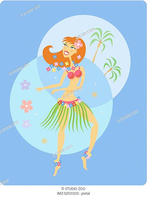 Girl hula dancing