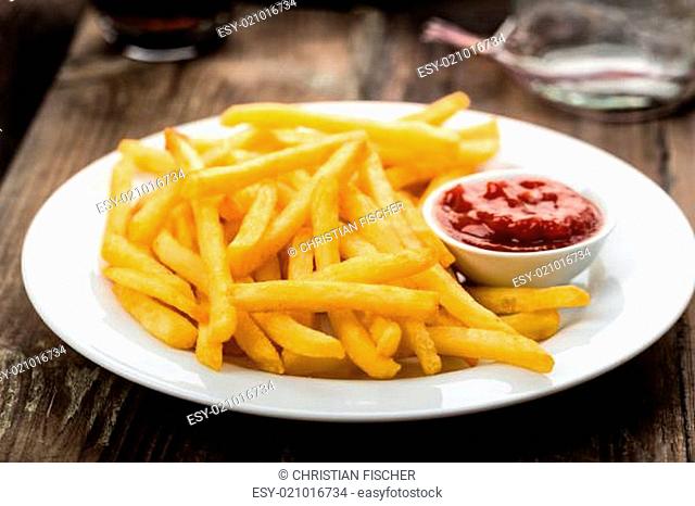 *~ Pappschale Pommes frites  mit Ketchup  *~* 