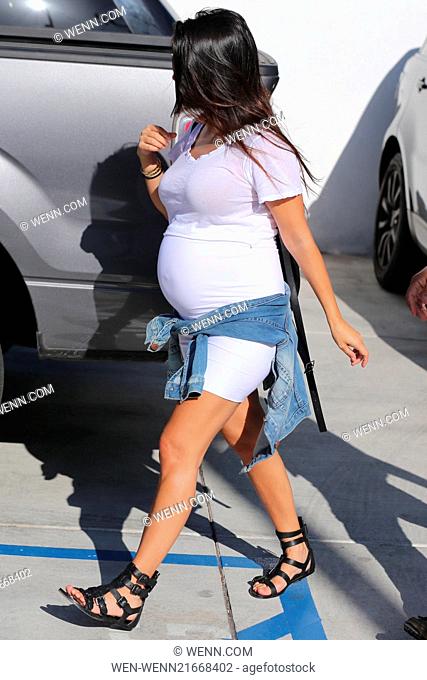 A very pregnant Kourtney Kardashian visits LCDQ, La Cienega Design Quarter, to model her new house Featuring: Kourtney Kardashian Where: Los Angeles, California