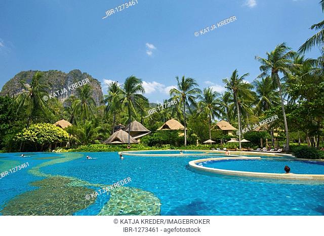 Swimming pool of the Rayavadee Resort, Krabi, Thailand, Asia
