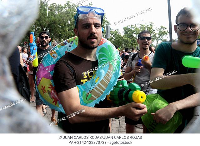 Madrid Spain; 14/07/2019.- The ""Naval Battle of Vallekas"" popular festival (urban folklore) of Vallecas, a working class neighborhood of Madrid