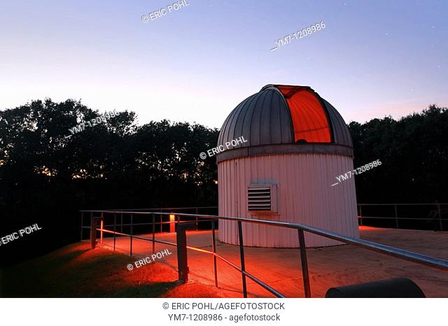 George Observatory West Dome which houses the 14 inch Celestron Schmidt-Cassegrain telescope satellite facility of the Houston Museum of Natural Science -...