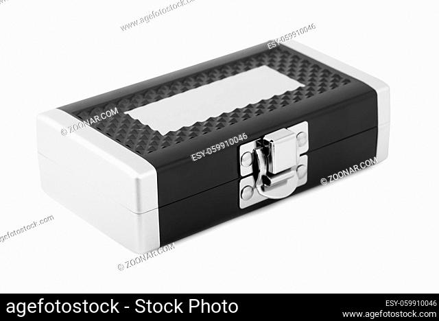 Black plastic chest on a white background