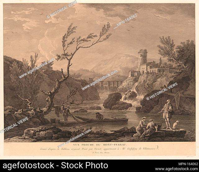 Vue Proche du Mont-Ferrat. Artist: Jean Jacques Le Veau (French, Rouen 1729-1786 Paris); Artist: After Joseph Vernet (French