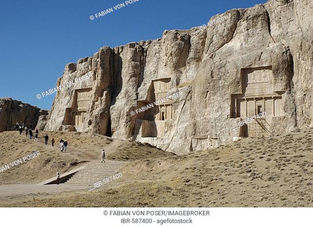 Rock graves of kings Dareios I., Dareios II., Xerxes I. and Artaxerxes I., Naqsh-e Rostam, Iran