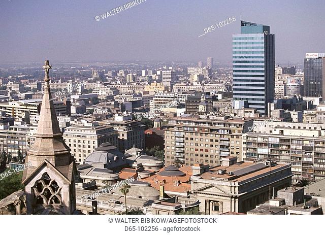 Buildings as seen form Cerro Santa Lucia, Santiago. Chile
