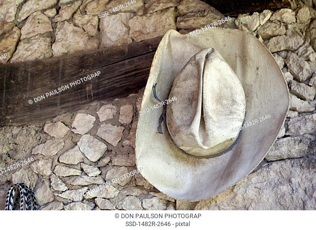 Mexico, Guanajuato, Mineral de Pozos, Old Cowboy Hat