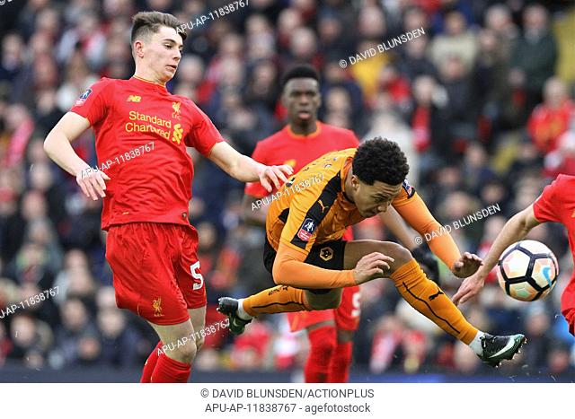 2017 FA Cup 4th Round Liverpool v Wolves Jan 28th. 28th January 2017, Anfield, Liverpool, England; FA Cup 4th round football