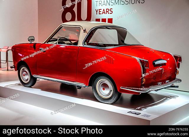 FRANKFURT - SEPT 2015: red retro car presented at IAA International Motor Show on September 20, 2015 in Frankfurt, Germany