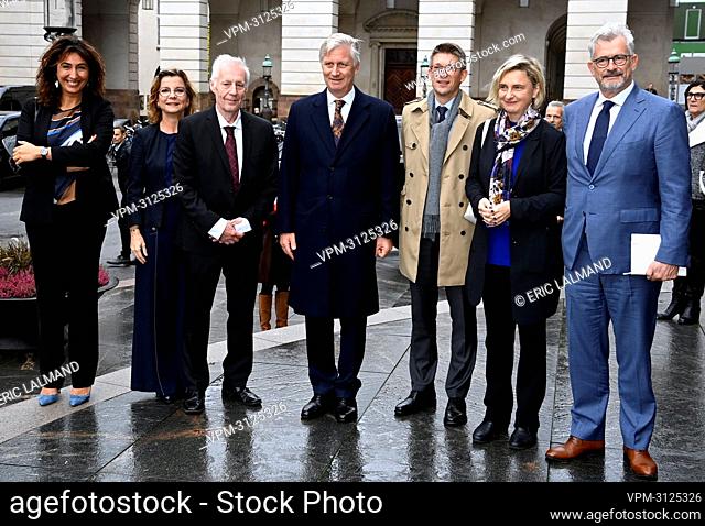 Walloon vice-minister president Christie Morreale, Danish parliament chairman's Henrik Dam Kristensen, King Philippe - Filip of Belgium